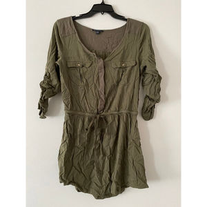 American eagle navy green pocket dress